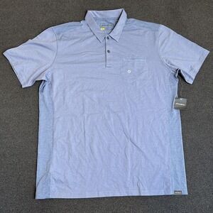 Eddie Bauer Travex Adventurer Polo Shirt Mens XL Blue Stretch Hiking Outdoor